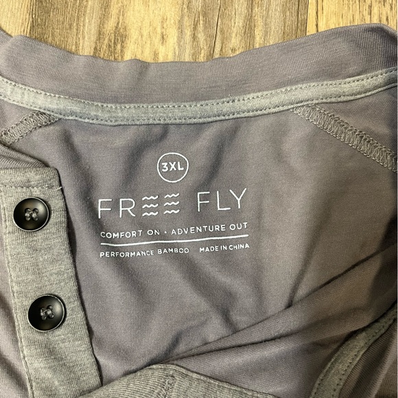 Free Fly Flex Bamboo LS Henley Blue Heather Dusk Size 3XL - Picture 9 of 12